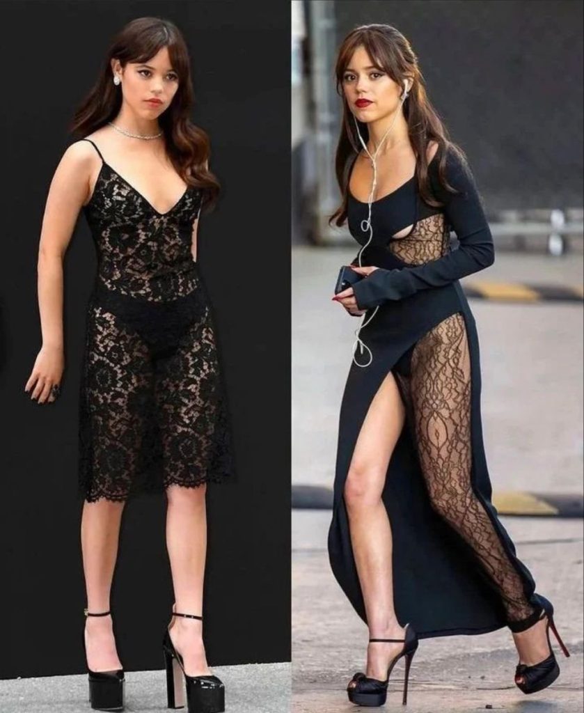 Jenna Ortega in black dress