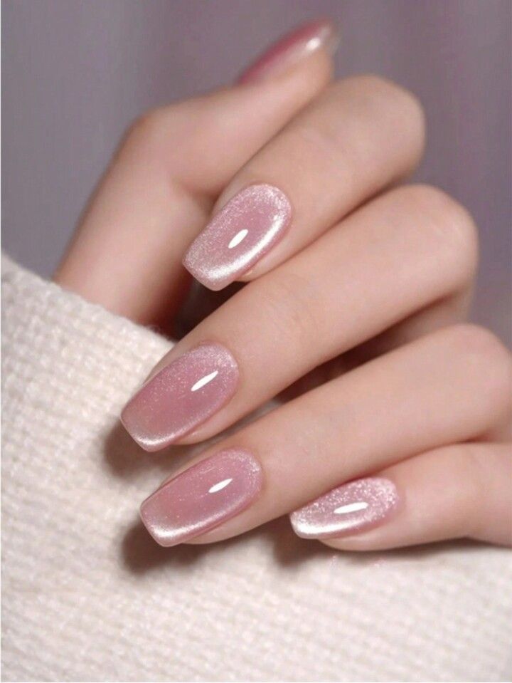 Soft Pink Cat Eye Nails