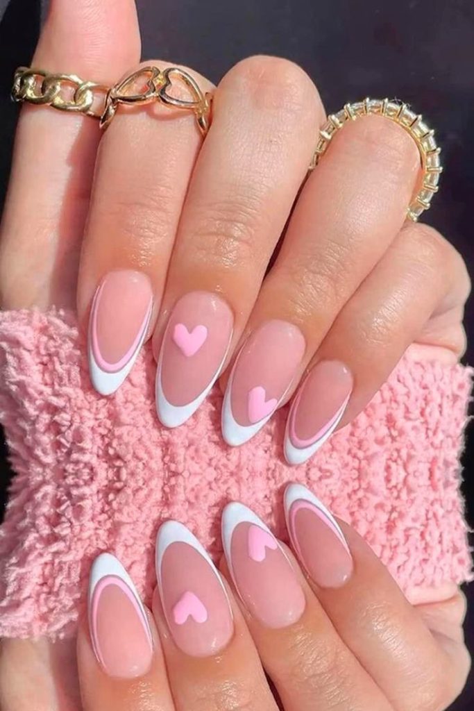 Valentine's day pink nails